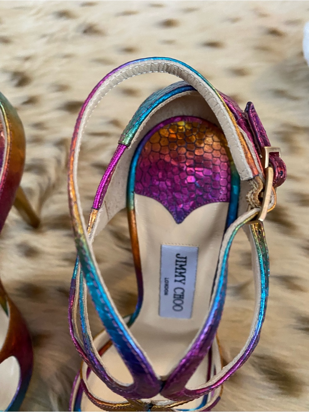 Rare Jimmy Choo Rainbow Panama Stiletto High Heels w Box - Picture 13 of 15